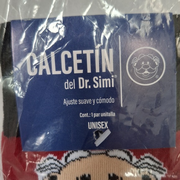 Lot Of 2 Socks Dr. Simi Unisex Calcetines One Size Brown Chevron Red Cotton Poly - Picture 3 of 8